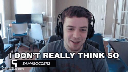 Man Wearing Headphones Saying I Don't Think So GIF