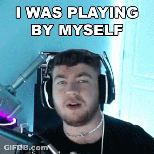 Man Wearing Headphones Saying I Was Playing Alone GIF