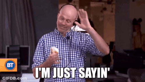 Man Wearing Headphones Saying Im Just Sayin GIF