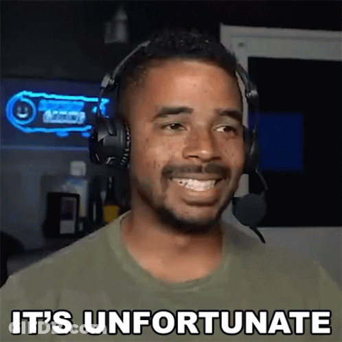 Man Wearing Headphones Saying It's Unfortunate GIF