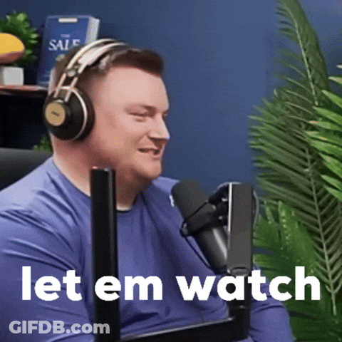Man Wearing Headphones Saying Let Em Watch GIF