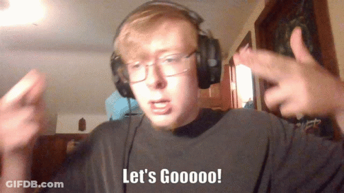 Man Wearing Headphones Saying Lets Goooo GIF