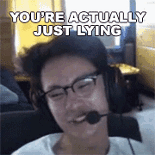 Man Wearing Headphones Saying Liar GIF