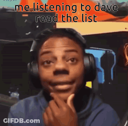 Man Wearing Headphones Saying Me Listening To Dave Read The List GIF
