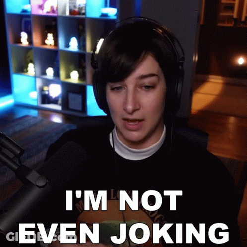 Man Wearing Headphones Saying Not Joking GIF
