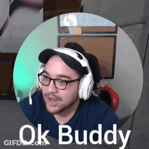 Man Wearing Headphones Saying Ok Buddy GIF
