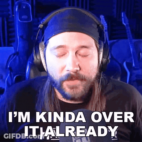 Man Wearing Headphones Saying Over It GIF