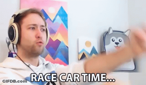 Man Wearing Headphones Saying Race Car Time GIF