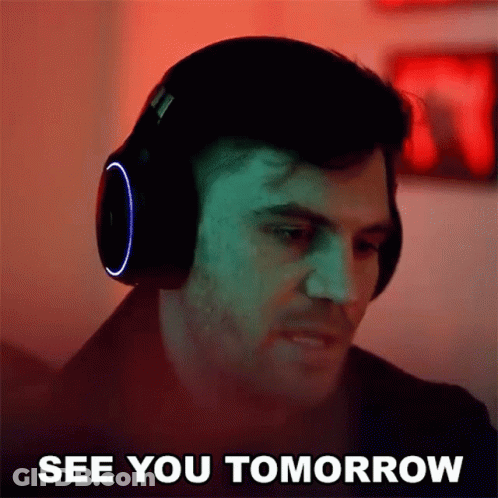 Man Wearing Headphones Saying See You Tomorrow GIF