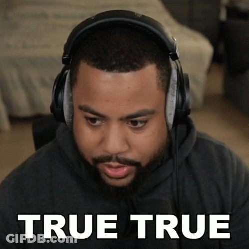 Man Wearing Headphones Saying True True GIF