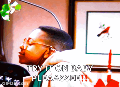 Man Wearing Headphones Saying Try It On Baby GIF