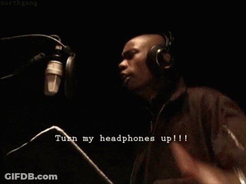 Man Wearing Headphones Saying Turn My Headphones Up GIF