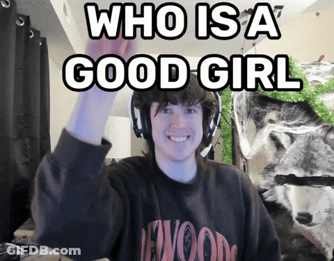 Man Wearing Headphones Saying Who Is A Good Girl GIF