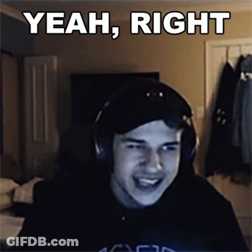Man Wearing Headphones Saying Yeah Right GIF