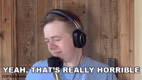 Man Wearing Headphones Saying Yeah That's Really Horrible GIF