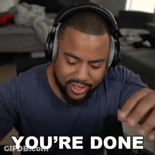 Man Wearing Headphones Saying Youre Done GIF
