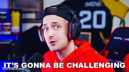 Man Wearing Headphones Says It's Gonna Be Challenging In Front Of Jersey Number 20 GIF