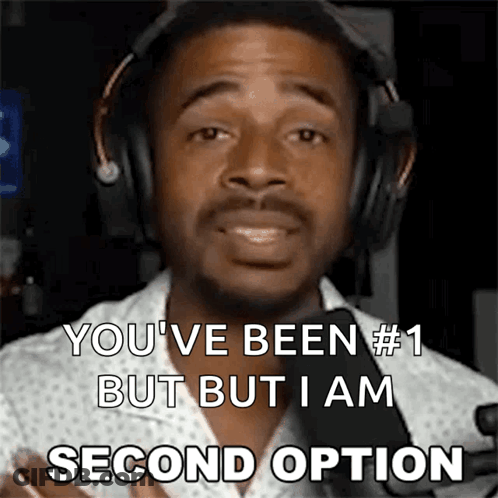Man Wearing Headphones Says You've Been #1 But I Am Second Option GIF
