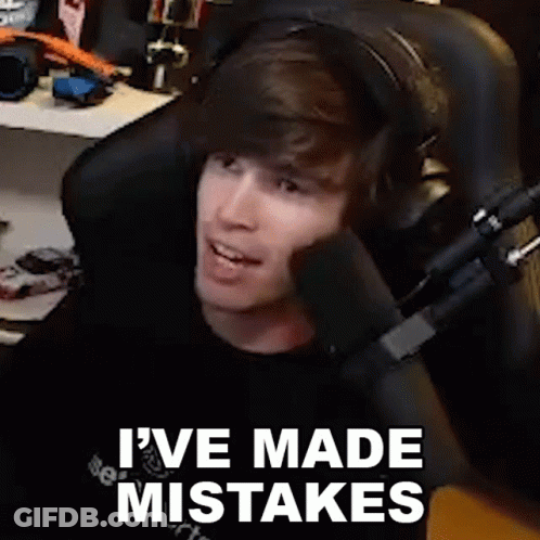 Man Wearing Headphones Sitting In Front Of Microphone Saying I've Made Mistakes GIF
