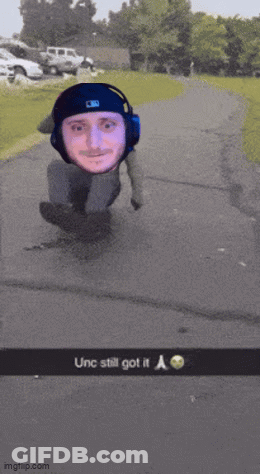 Man Wearing Headphones Skateboarding Unc Still Got It A GIF