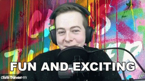 Man Wearing Headphones Smiling With Fun And Exciting Chris Turner GIF