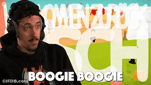 Man Wearing Headphones With Boogie Boogie GIF