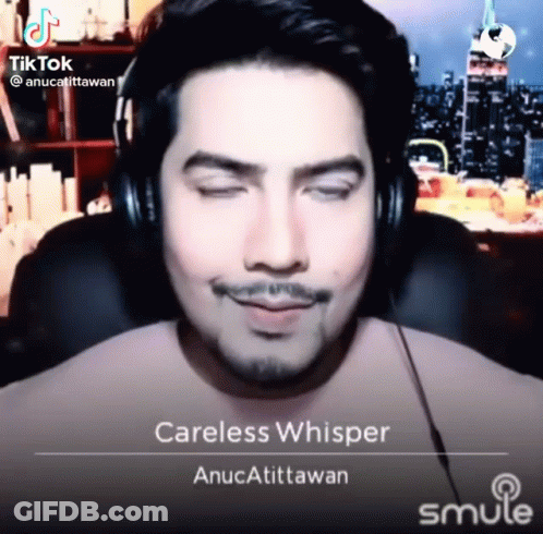 Man Wearing Headphones With Careless Whisper GIF