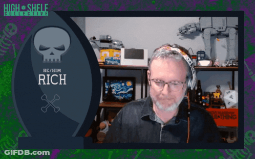 Man Wearing Headphones With Name Rich GIF