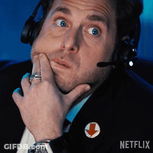 Man Wearing Headphones With Netflix Logo GIF