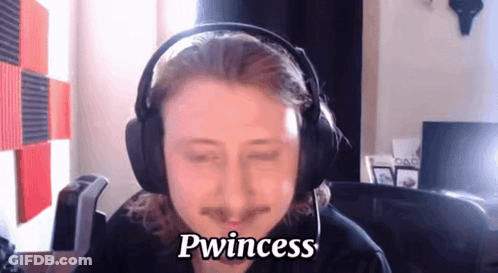Man Wearing Headphones With Pwinces GIF