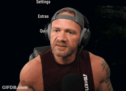 Man Wearing Headphones With Settings Extras Quit GIF