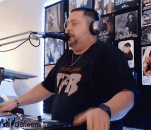 Man Wearing Headphones With TFR Shirt GIF