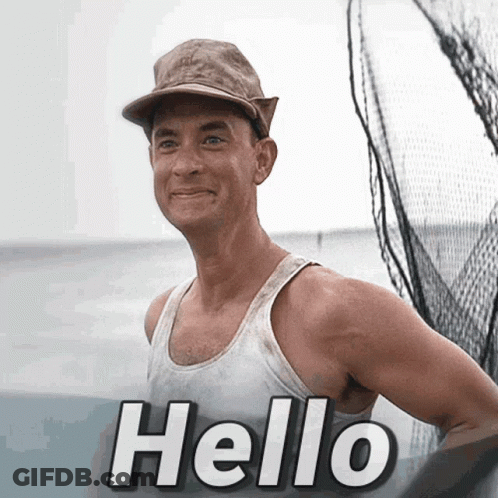 Man Wearing Hello Tank Top GIF