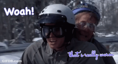 Man Wearing Helmet And Goggles Woah That Really Warm GIF