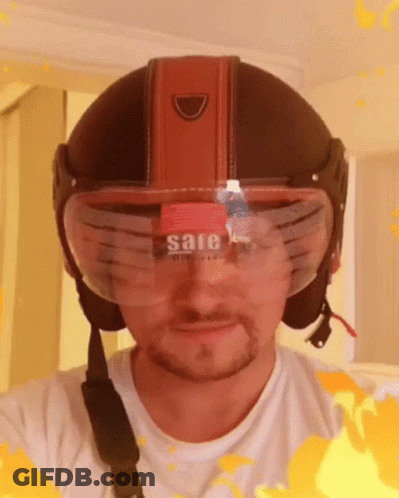 Man Wearing Helmet Saying Sale GIF