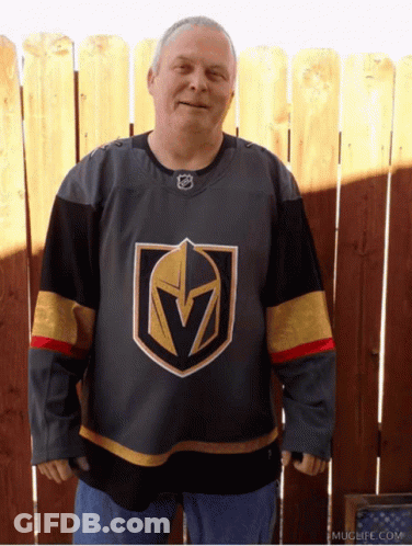 Man Wearing Hockey Jersey With M GIF
