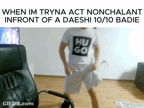 Man Wearing Hu Go Shirt GIF
