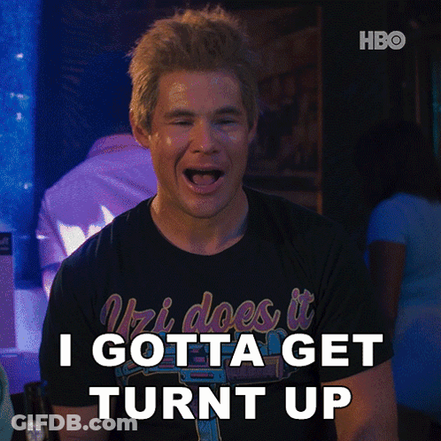 Man Wearing I Gotta Get Turn Up Shirt GIF