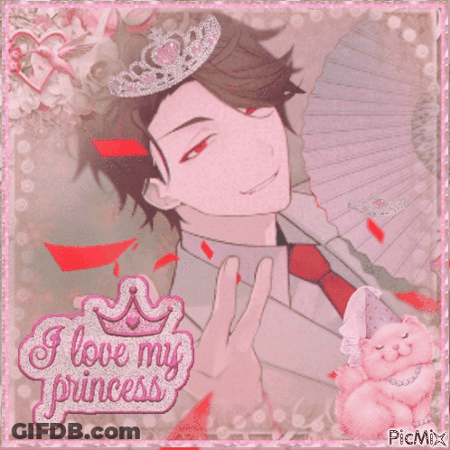 Man Wearing I Love My Princess Tiara GIF