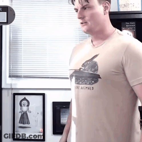 Man Wearing Live Animals T-Shirt GIF