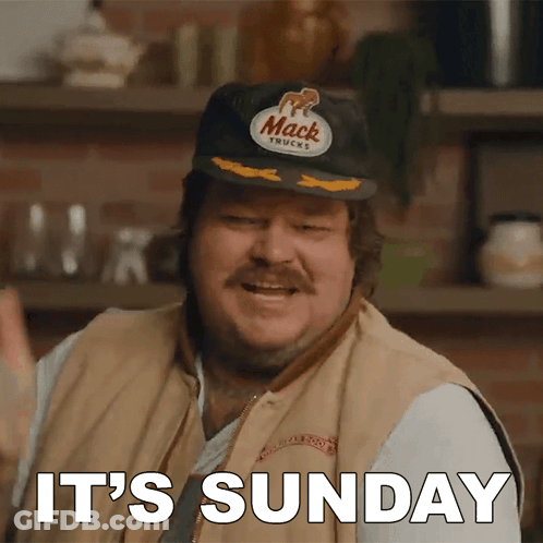 Man Wearing Mack Trucks Hat Says Sunday GIF