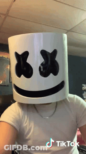 Man Wearing Marshmallow Mask TikTok Sticker GIF