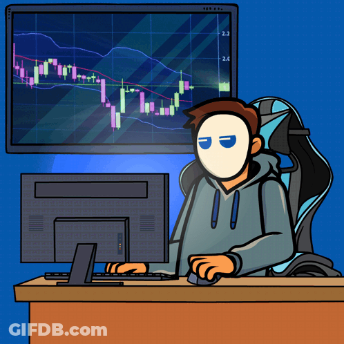 Man Wearing Mask At Computer GIF