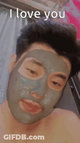 Man Wearing Mask Saying I Love You GIF