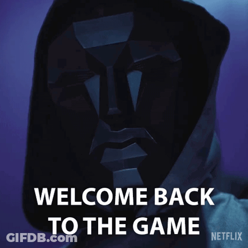 Man Wearing Mask Welcoming Back To Netflix Game GIF