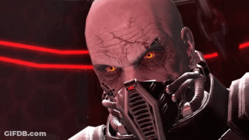 Man Wearing Mask With Red Light GIF