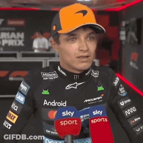 Man Wearing McLaren Hat Smiling GIF