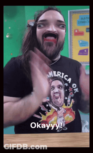 Man Wearing Merica Ok Shirt GIF
