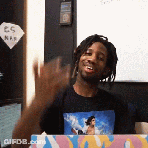 Man Wearing Michael Jackson Shirt Waving GIF