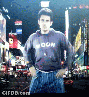 Man Wearing Moon Sweatshirt GIF